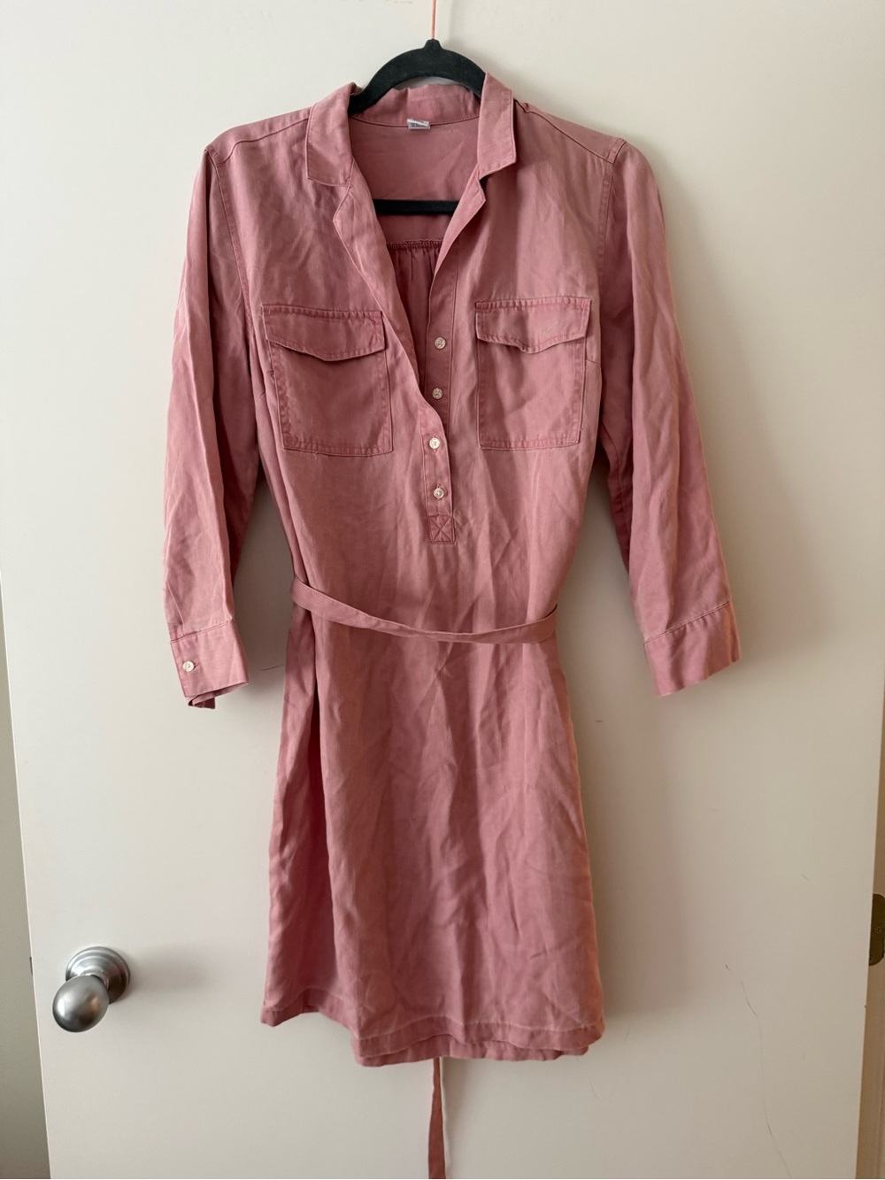 Old Navy Classic Pink Shirt Dress with Tie Waist
